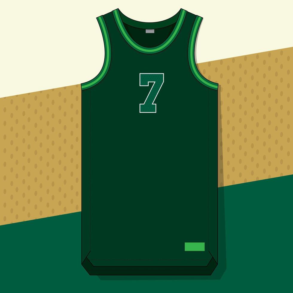 Sports basketball jersey upper apparel solo front view vector