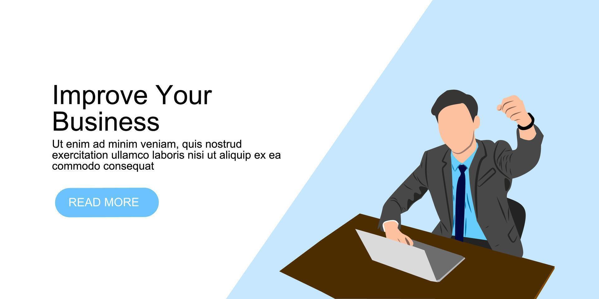 Improve business skill creative web design vector