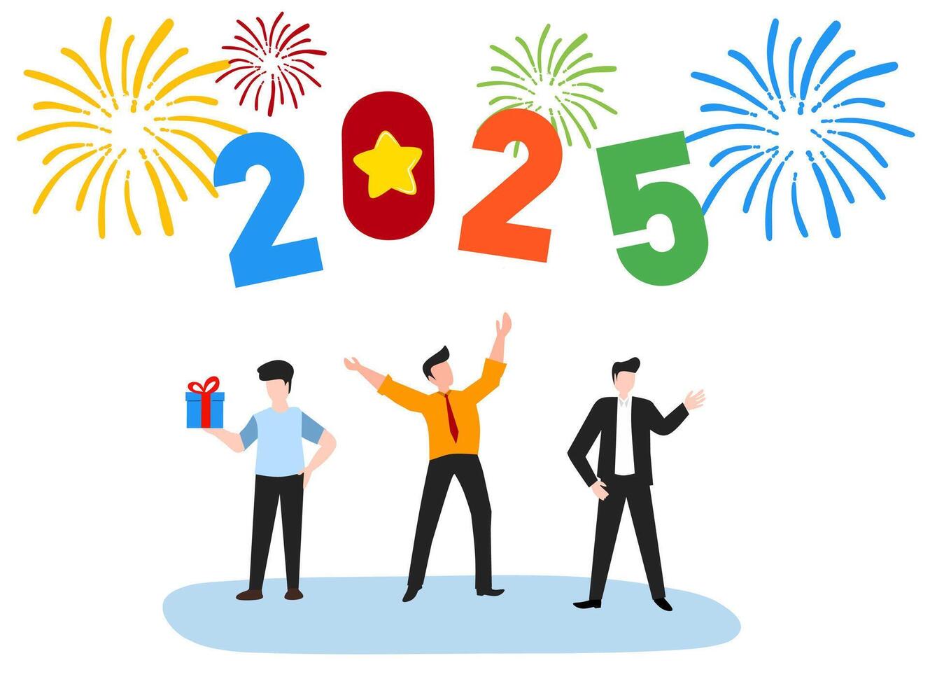 Happy 2025 new year in new hope vector