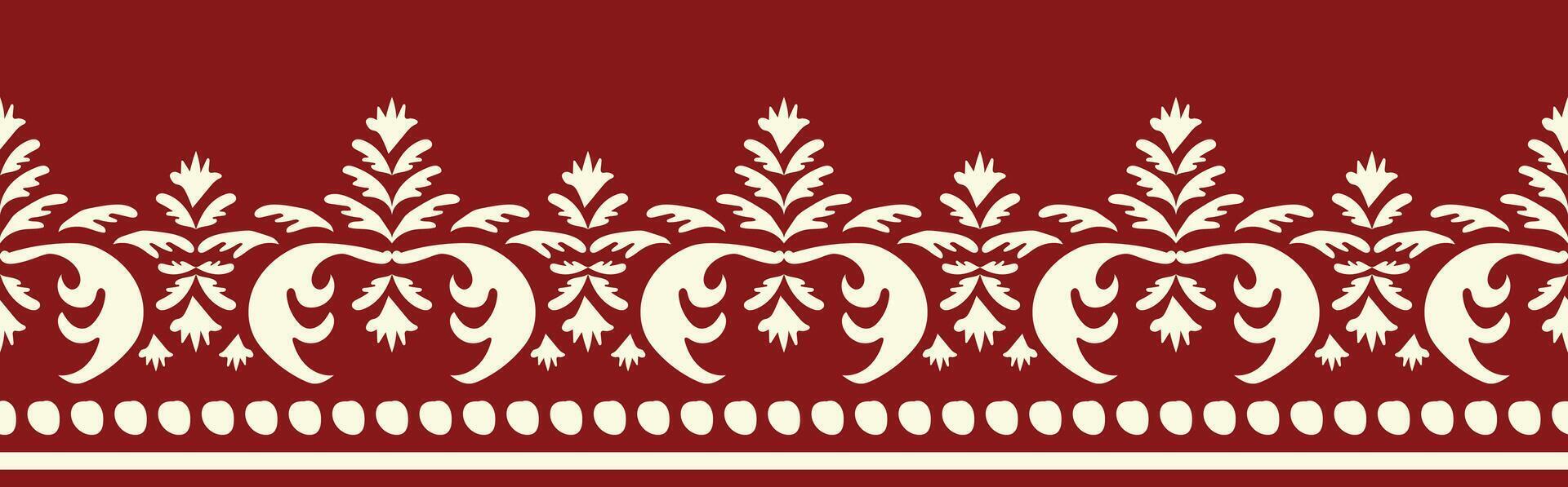 Ethnic border ornament pattern. Geometric oriental seamless pattern. Vintage element illustration. Baroque Floral Aztec tribal. Design for frame, textile, fabric, clothing, carpet, background. vector