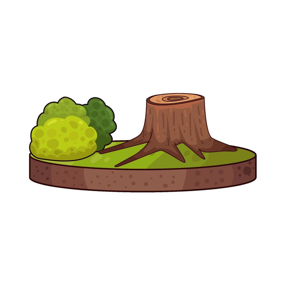 wood with grass vector