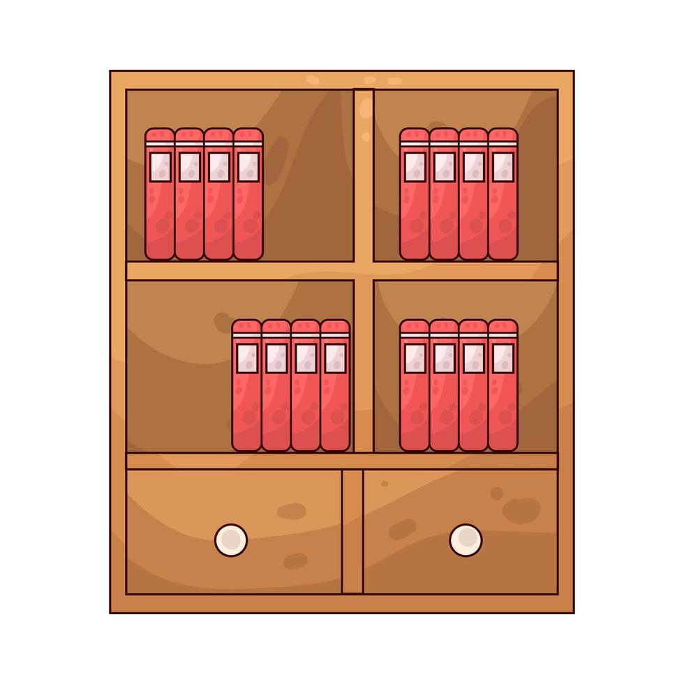 Illustration of Bookshelf vector