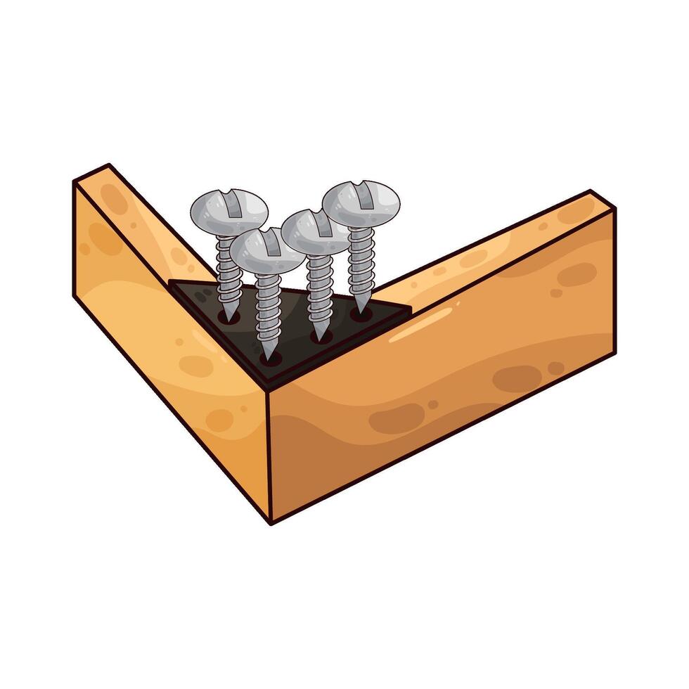 bolts embedded in wood vector