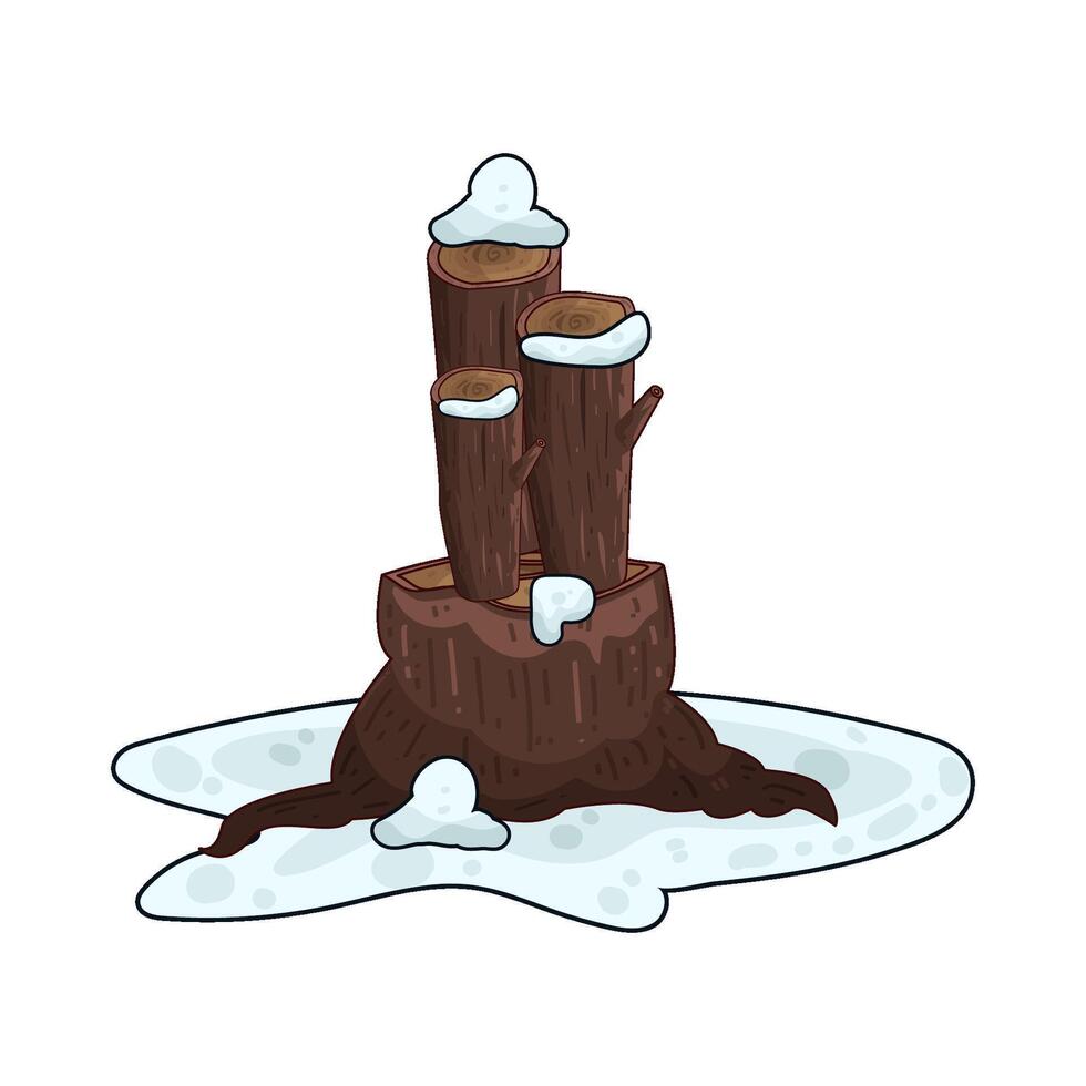 wood with snow vector