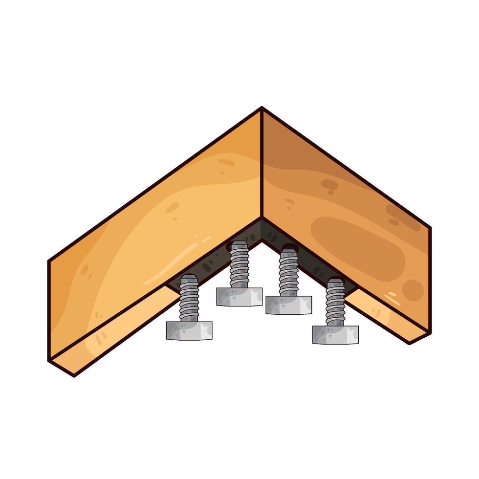 illustration of bolts embedded in wood vector