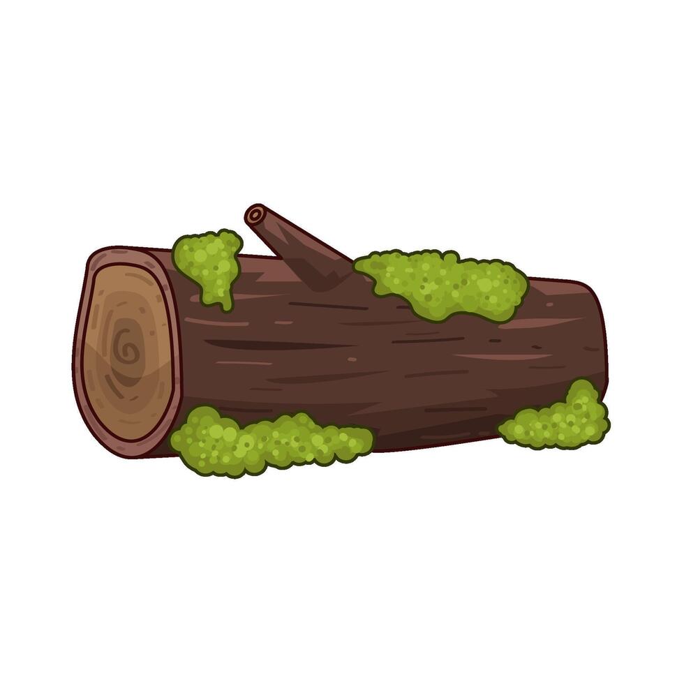 mossy wood illustration vector