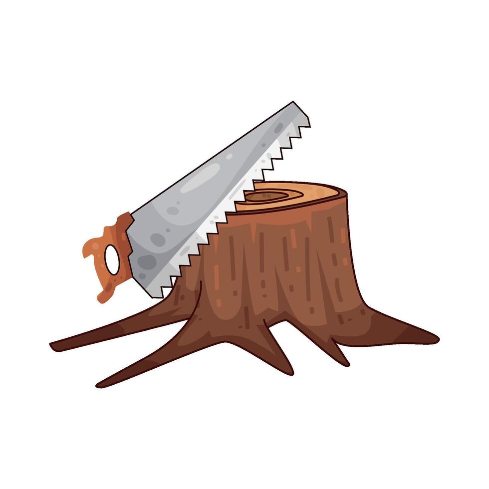 chopping wood illustration vector