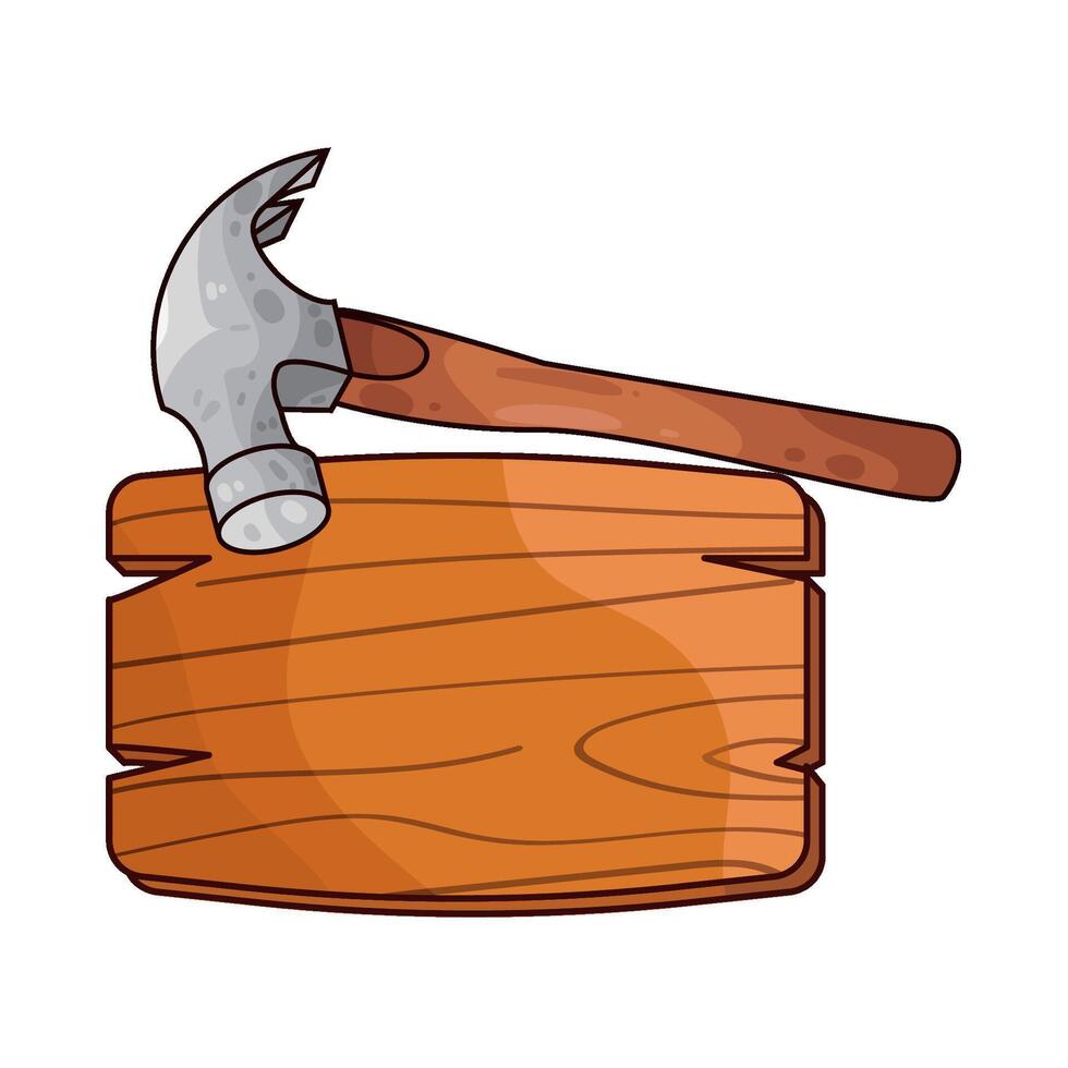 board and hammer vector