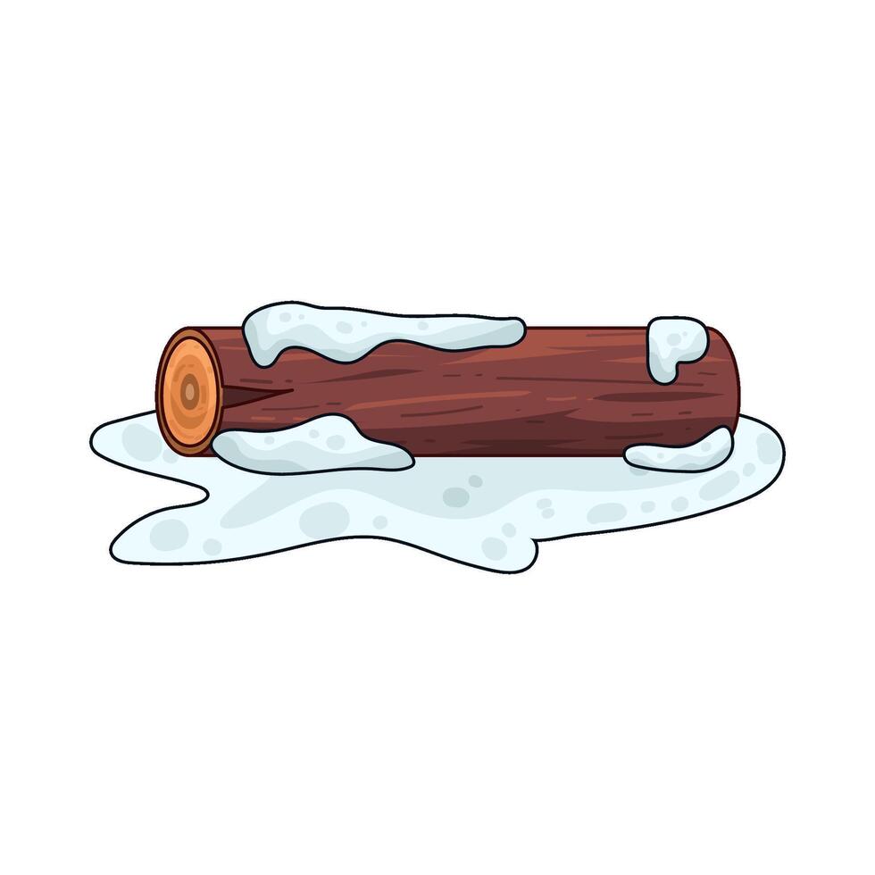 snow around the wood illustration vector