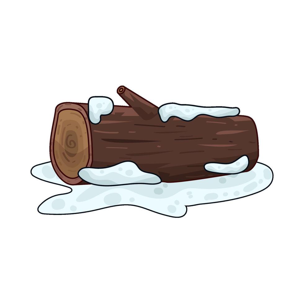 illustration of wood exposed to snow vector