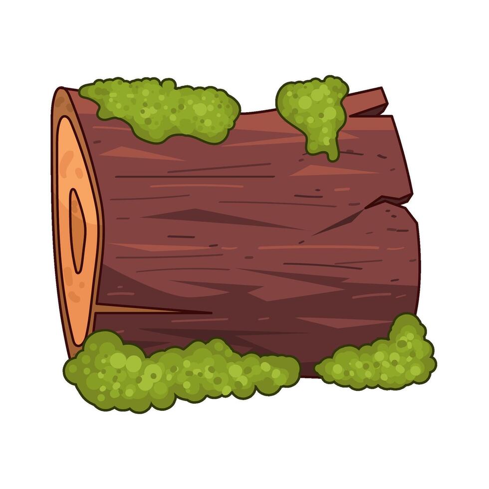 moss on wood vector
