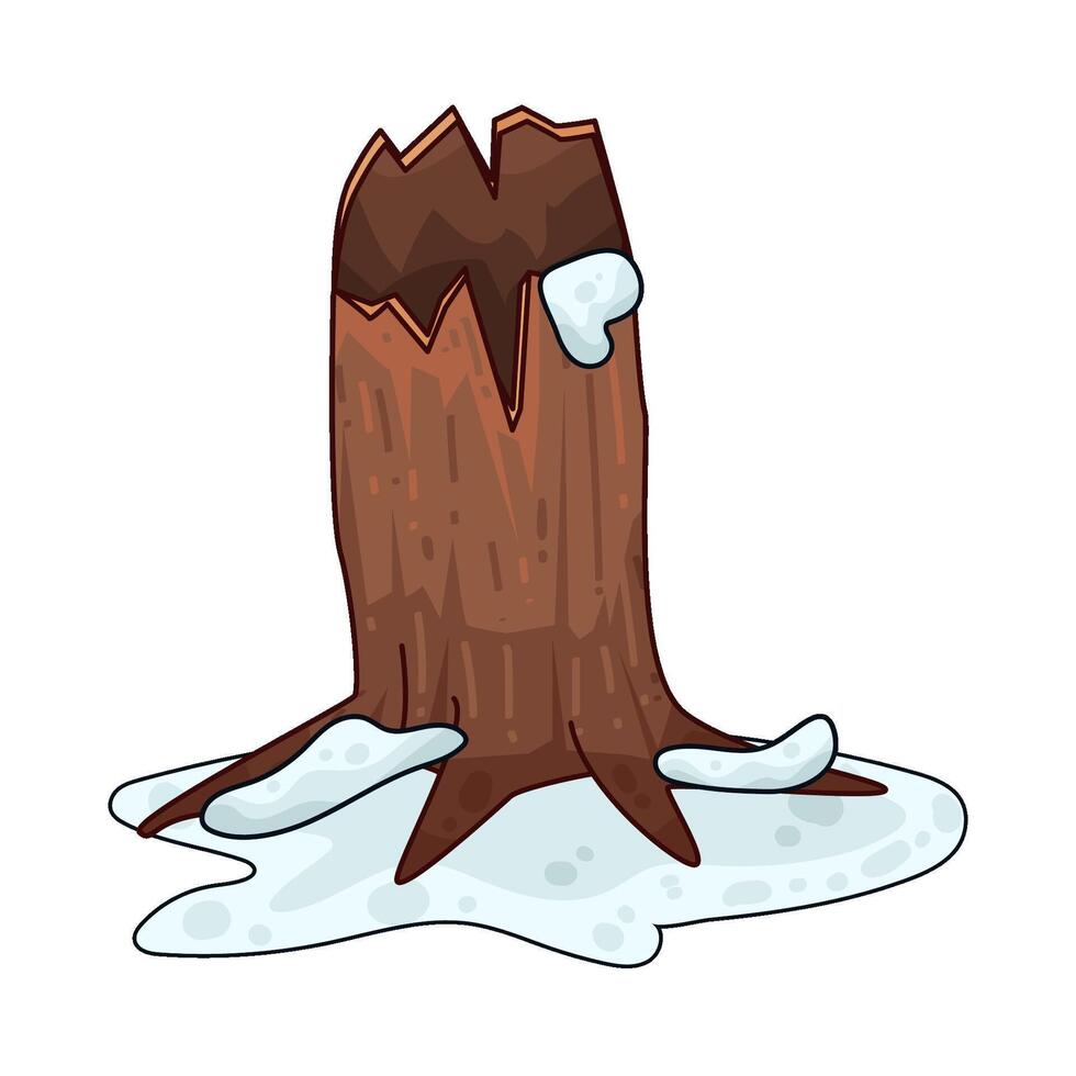 wood and snow vector