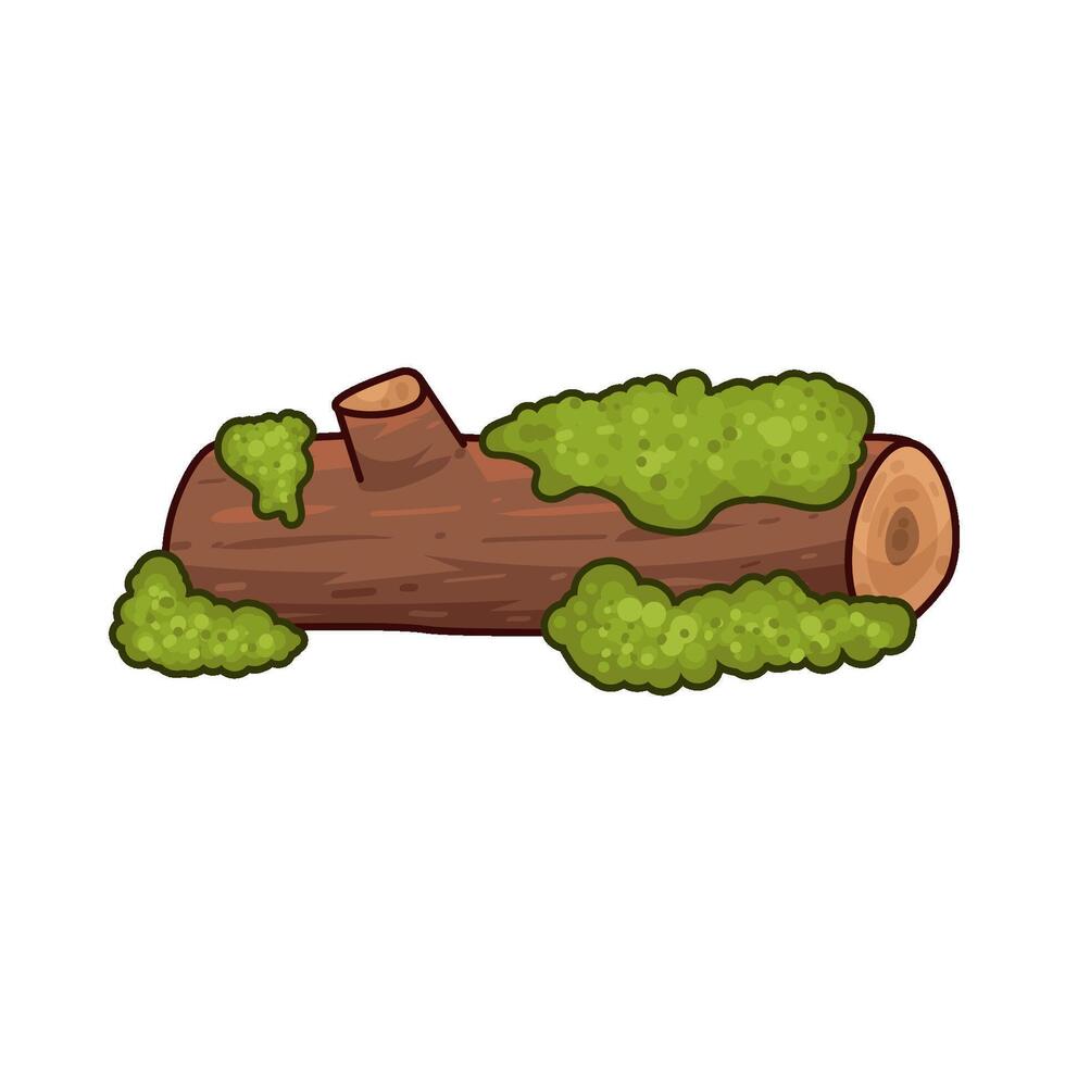 moss on wood illustration vector