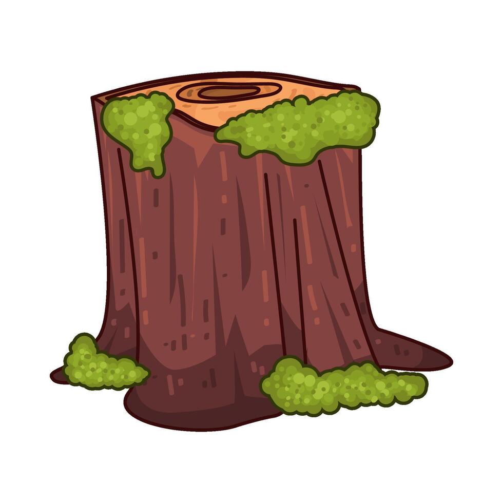 mossy piece of wood vector