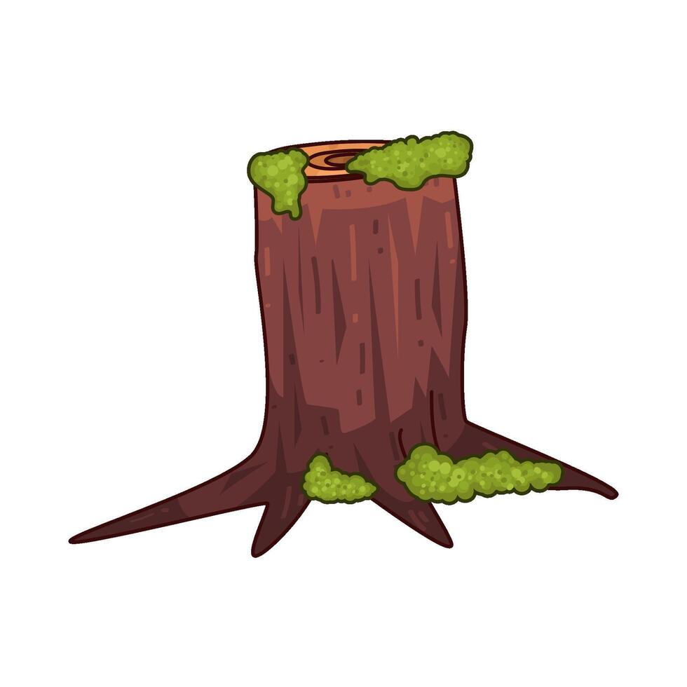 mossy piece of wood illustration vector