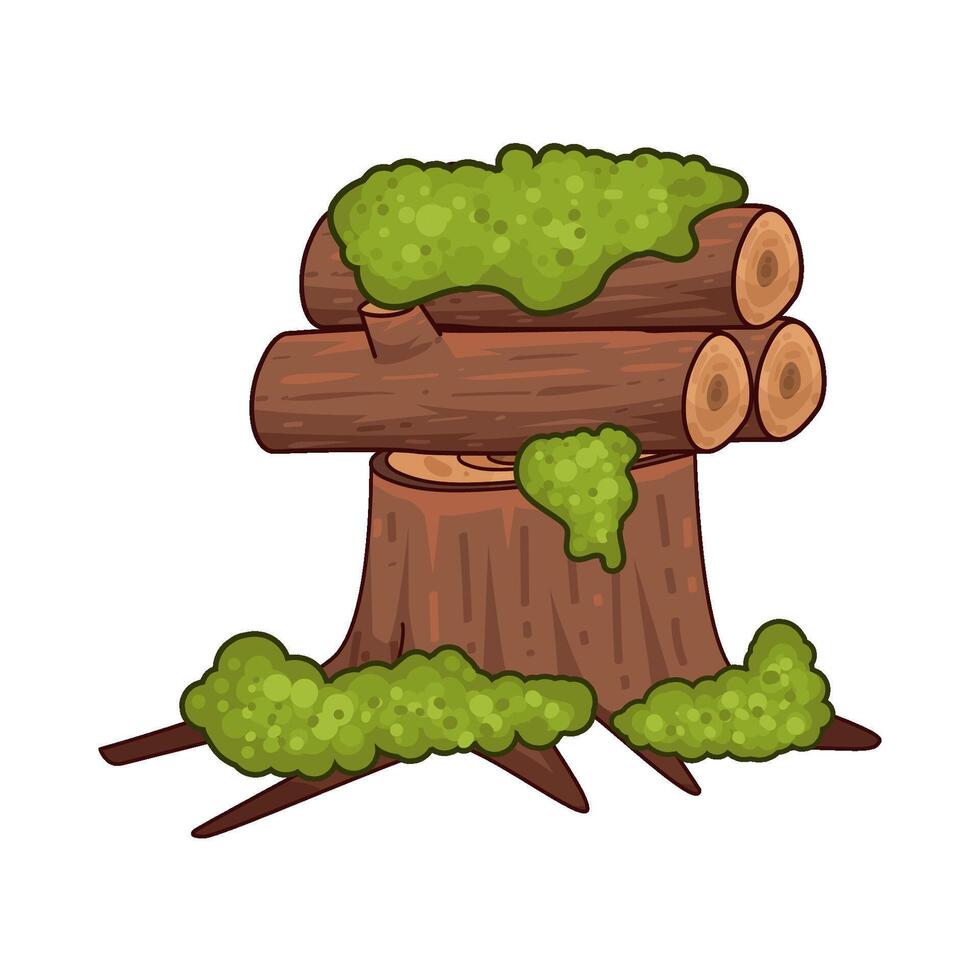 mossy piece of wood vector