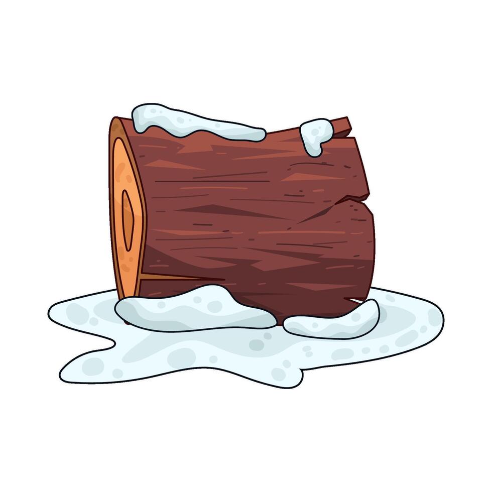 wood exposed to snow vector