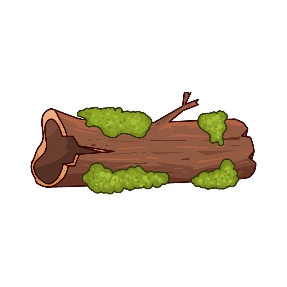 illustration of mossy wood vector