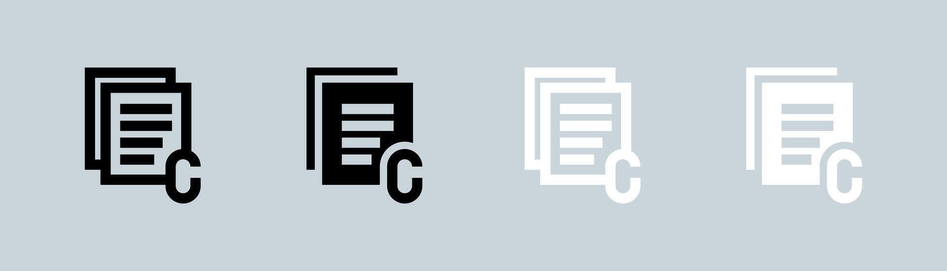 Audio recorder icon set in black and white. Sound signs illustration. vector