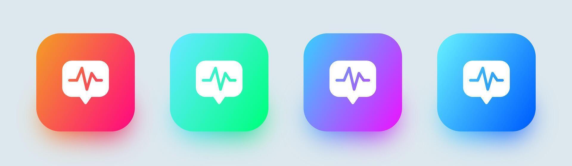 Frequency solid icon in square gradient colors. Radio signs illustration. vector