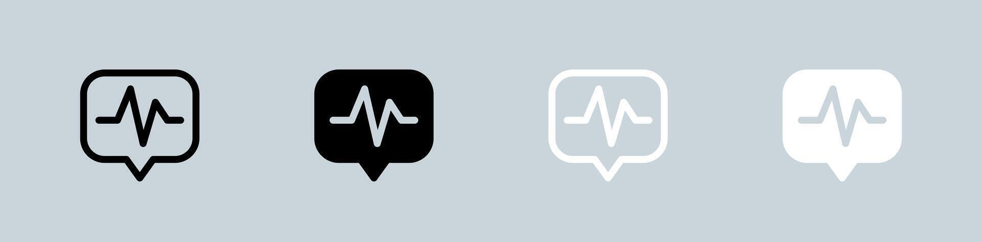 Frequency icon set in black and white. Radio signs illustration. vector