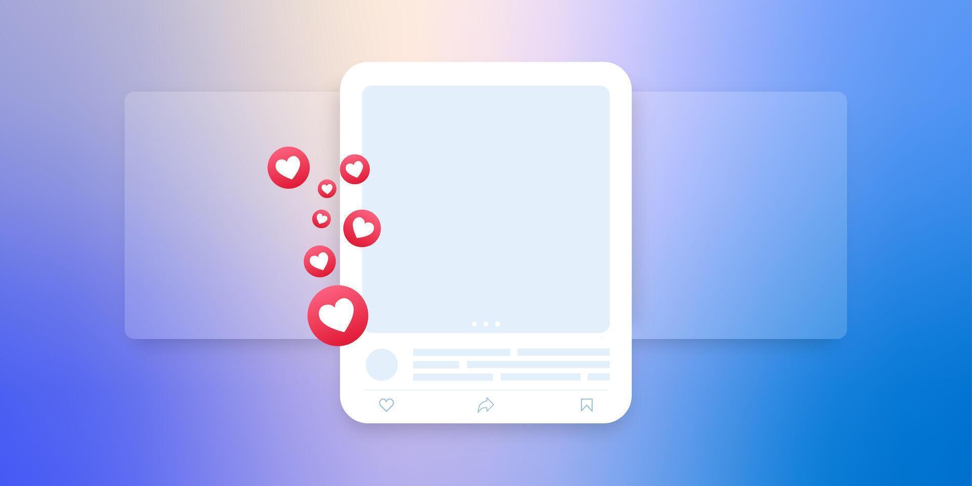 Social media mock up collection. Colorful social media interface. vector