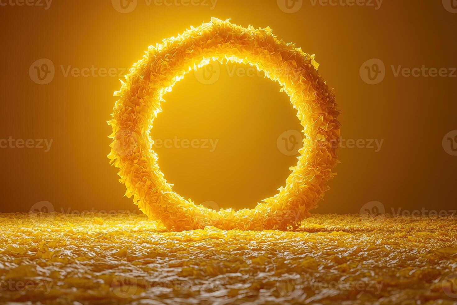 A golden ring with a hole in the middle photo