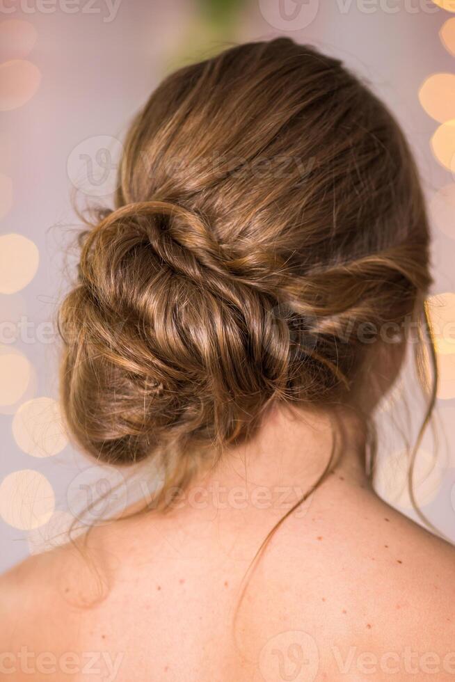 Beautiful Woman Bride Makeup and Hairstyle, Girl studio photo