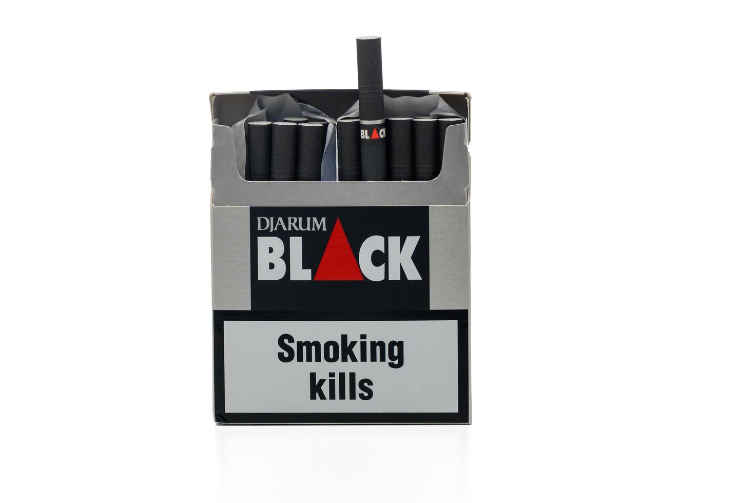 Gaziveren Cyprus -05.12.2024 Cigarette pack displayed with a health warning showcasing the risks of smoking highlighted prominently photo