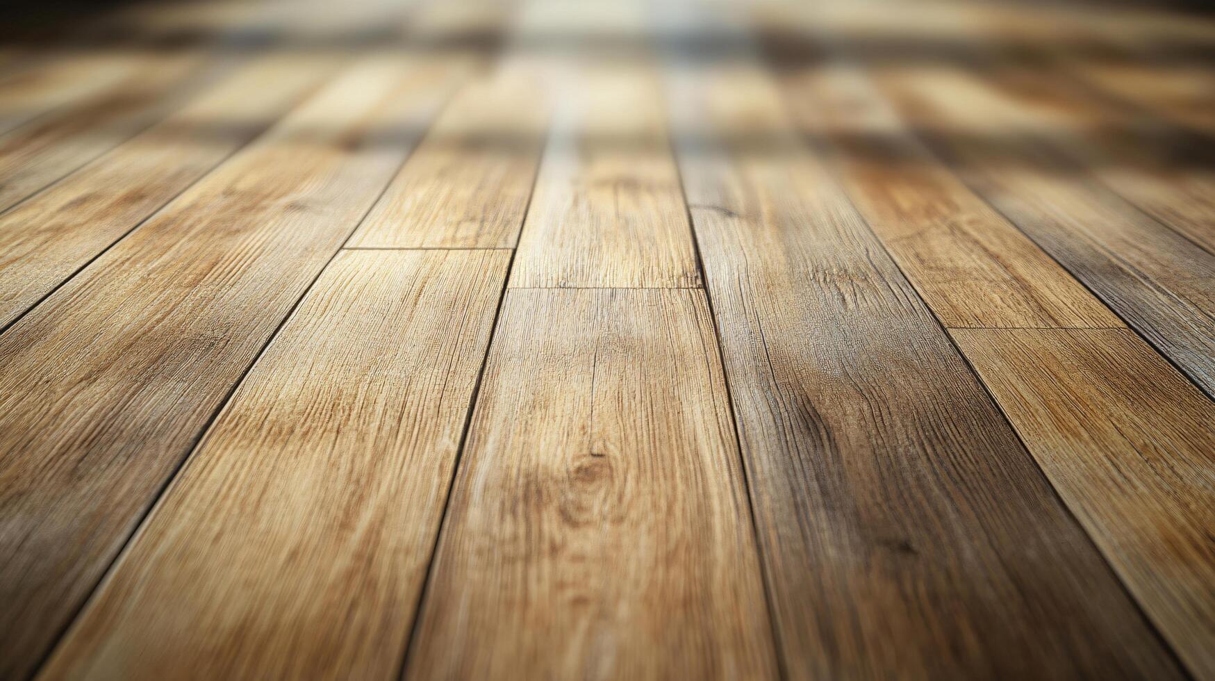 Wooden floor with a light brown color. The floor is empty and has no furniture. The floor is made of wood and has a natural look photo
