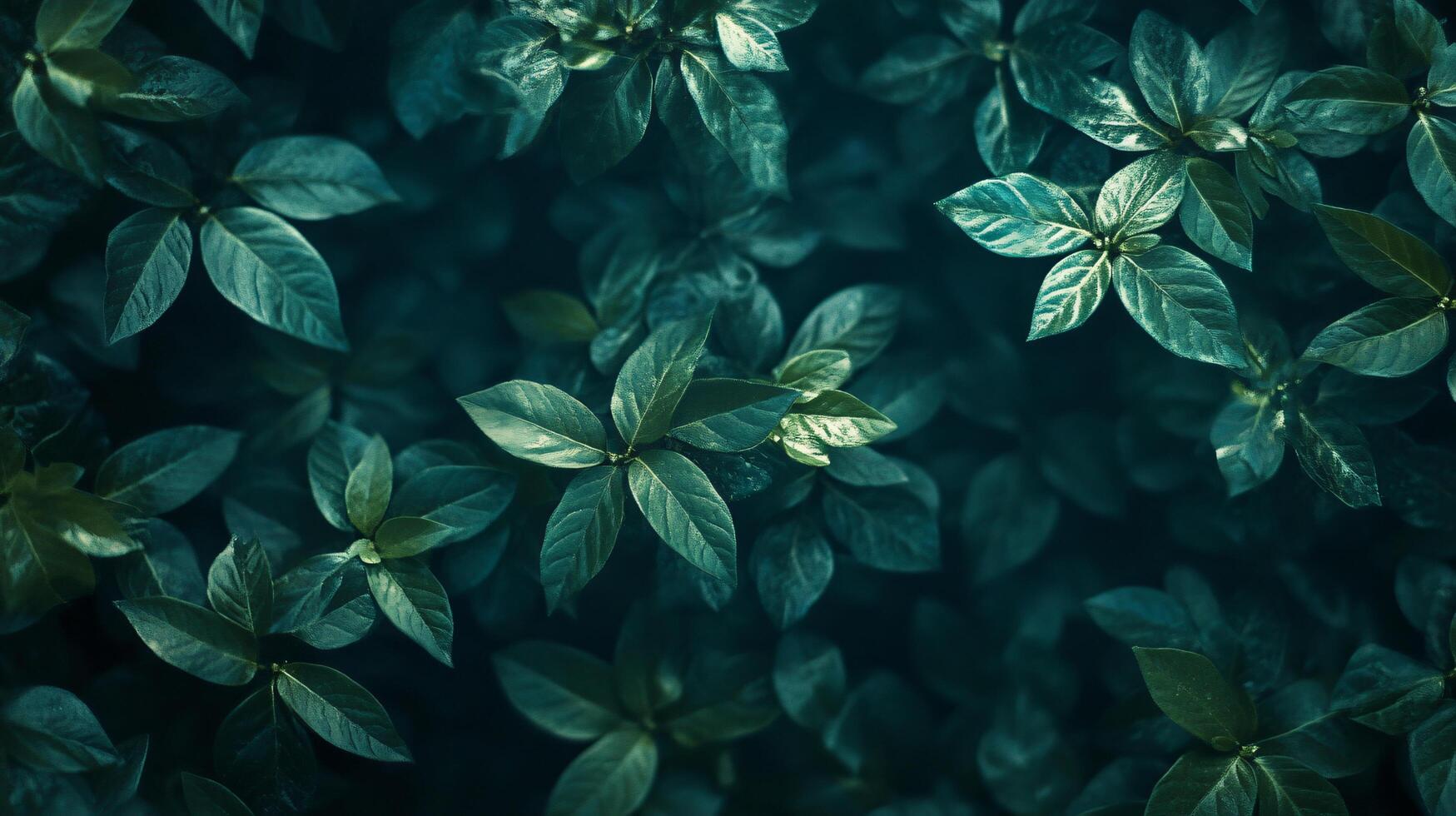 Close up of green leaves with a mood of serenity and calmness. The leaves are arranged in a way that creates a sense of depth and movement photo