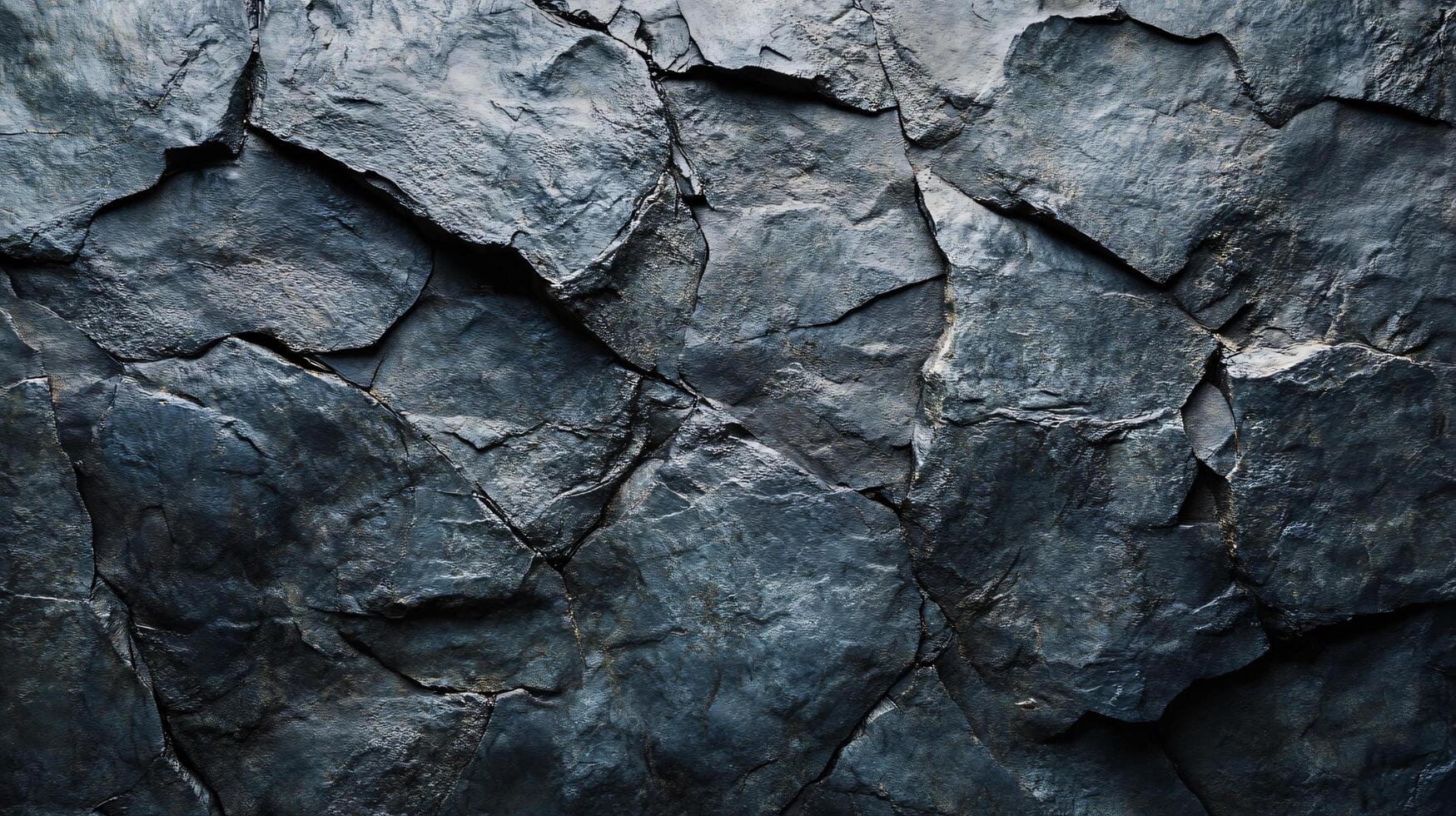 Close up of a rock wall with a lot of cracks and crevices. The wall is made of stone and he is very old. The cracks and crevices give the wall a rugged and weathered appearance photo