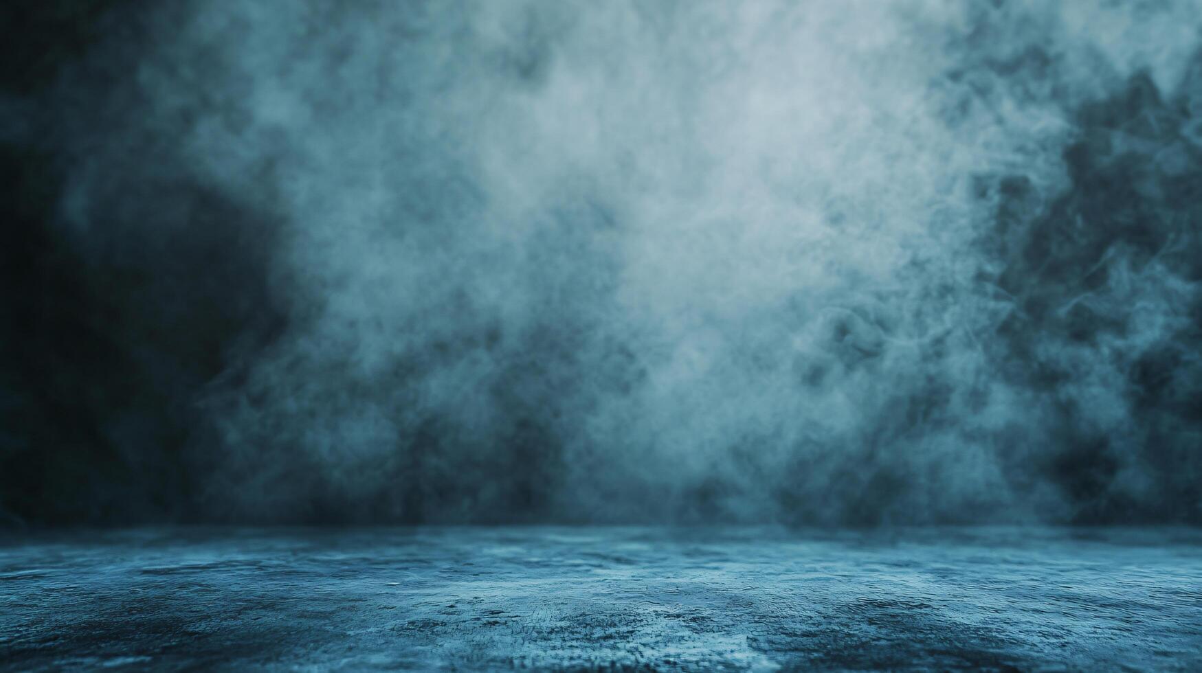 Blue background with smoke and steam. The background is dark and the smoke is thick. Scene is mysterious and ominous photo