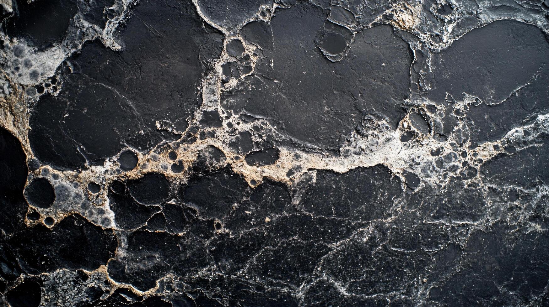 Black and white photo of a marble wall with a lot of holes and cracks. The photo has a moody and somewhat eerie feel to it