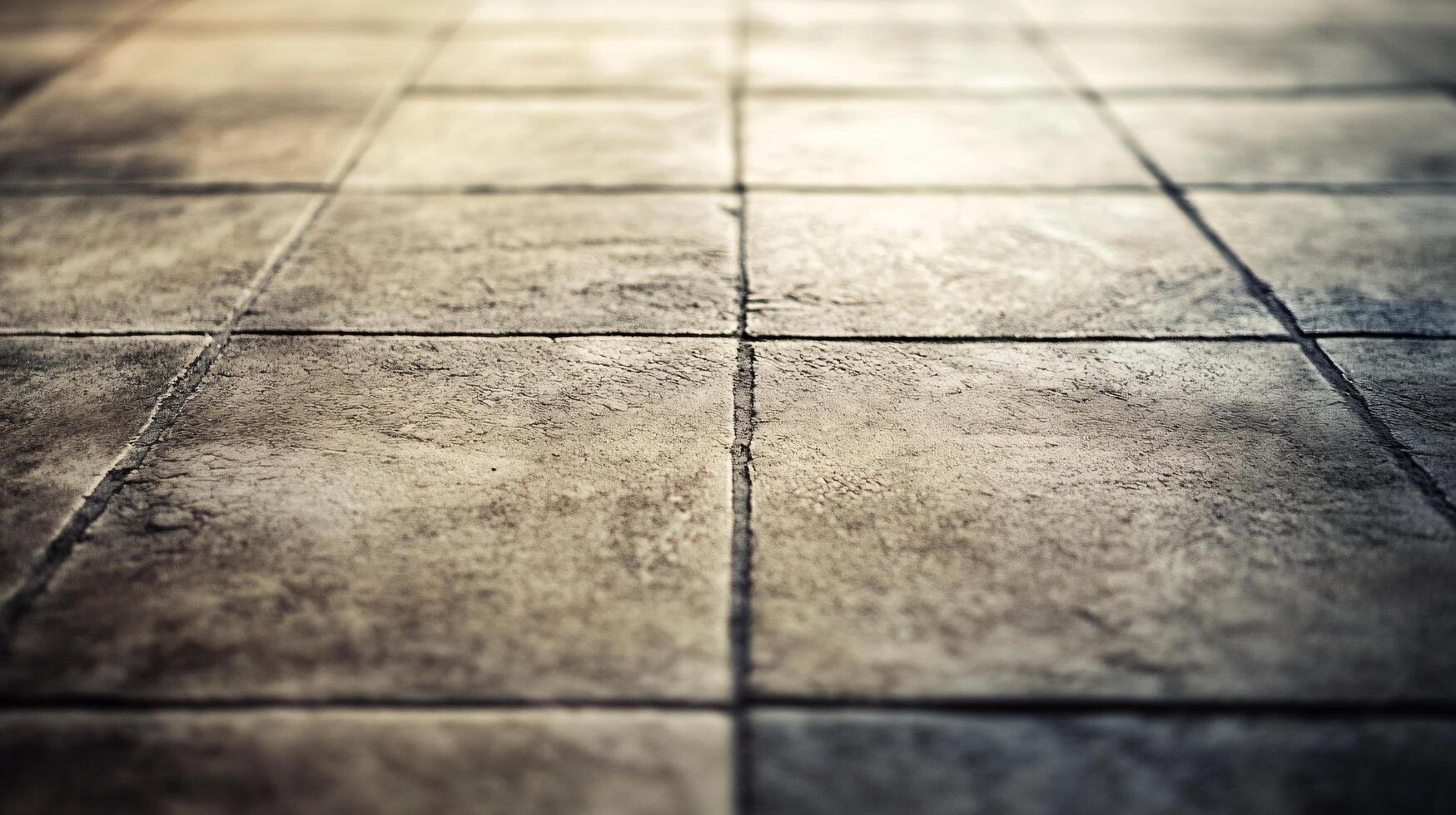 Close up of a tile floor with a grey color. The floor is made of tiles and has a very clean and simple appearance photo