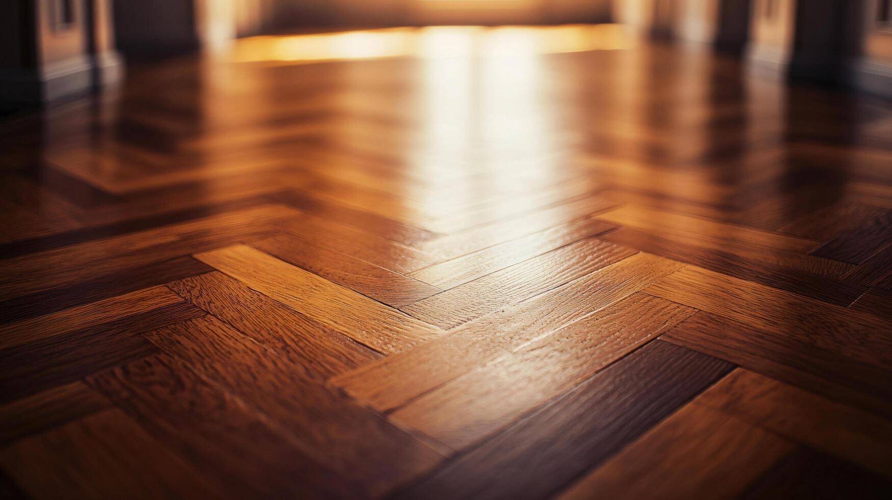Wooden floor with a checkered pattern. The floor is made of wood and has a shiny finish photo