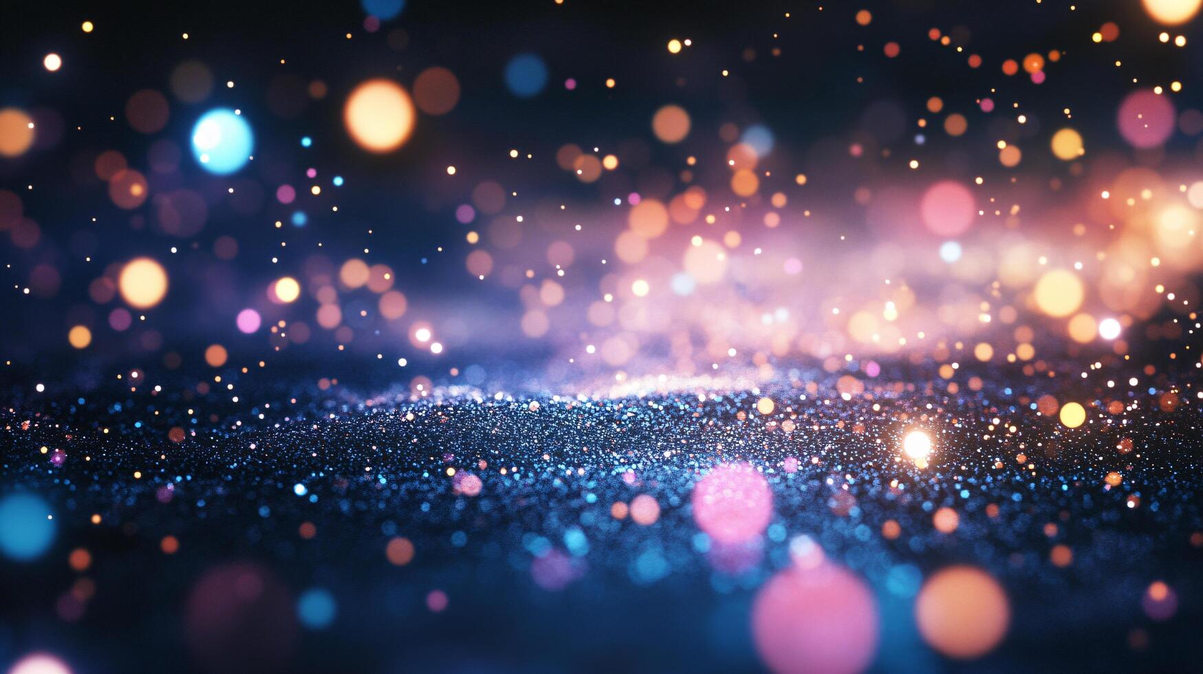 Colorful, starry sky with a blue background. The stars are scattered all over the sky, creating a sense of wonder and awe. The colors are vibrant and bright, making the scene feel lively photo
