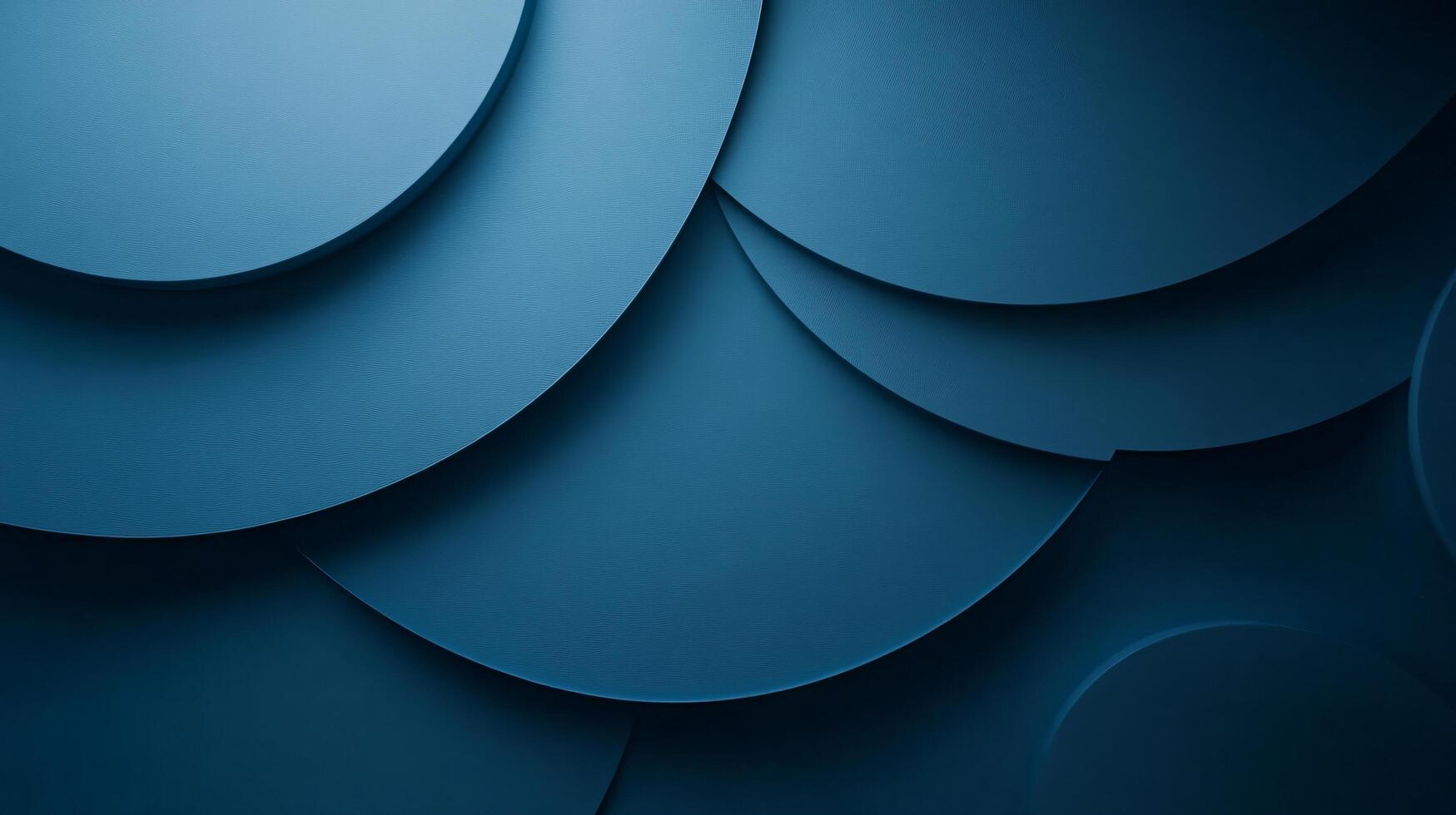 Blue background with circles of different sizes. The circles are all blue and are arranged in a way that creates a sense of depth and movement. Scene is calm and serene, with the blue color photo