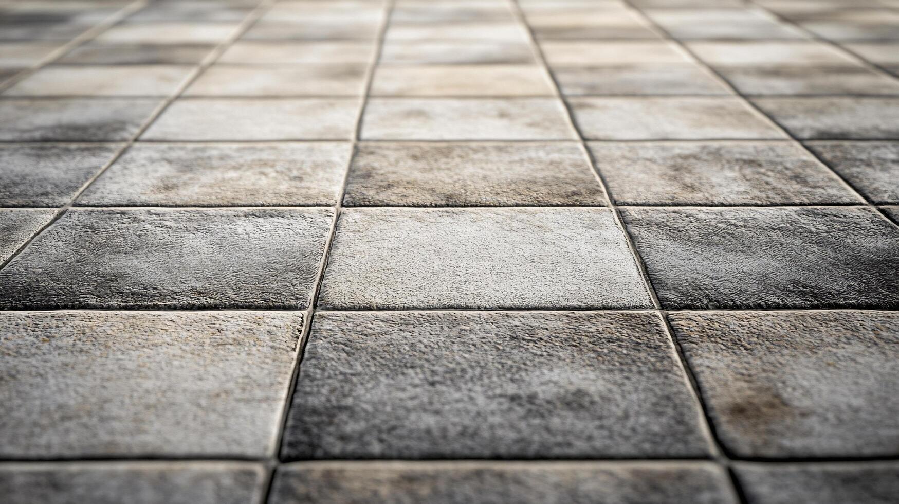 Tile floor with a grey and white color scheme. The tiles are arranged in a square pattern photo