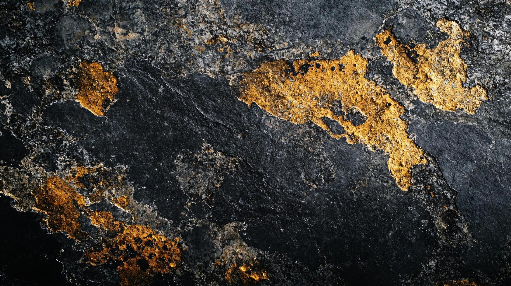 Black and gold surface with a lot of texture. The surface has a lot of bumps and ridges, giving it a rough and uneven appearance photo