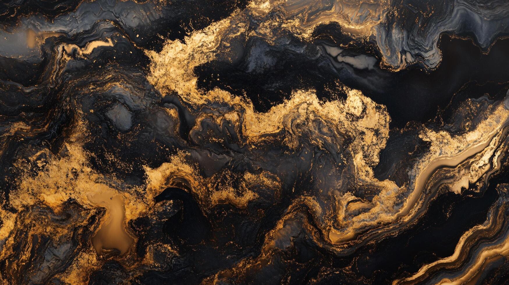 Gold and black swirl pattern with gold specks. The gold and black colors create a sense of luxury and elegance photo