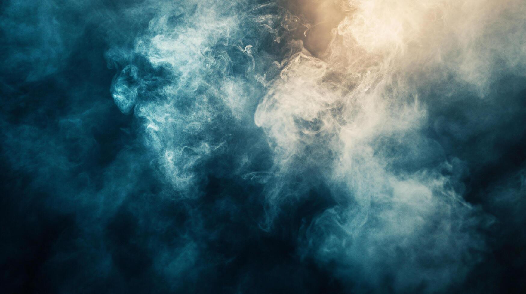 Blue and white smokey sky with a blue and white cloud. The sky is filled with smoke and the clouds are white photo