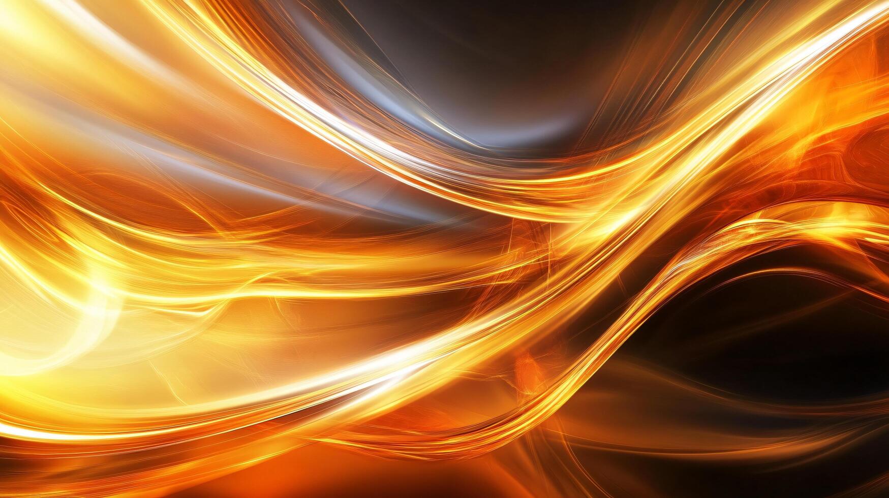 Bright orange and black wave with a lot of white lines. The orange and black colors give the image a warm and energetic mood photo