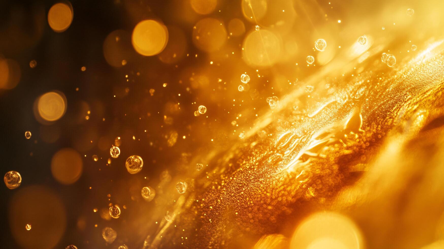 Gold background with a lot of bubbles and a few stars. The bubbles are scattered all over the background and the stars are in the middle. The bubbles and stars give the image a fun and playful mood photo