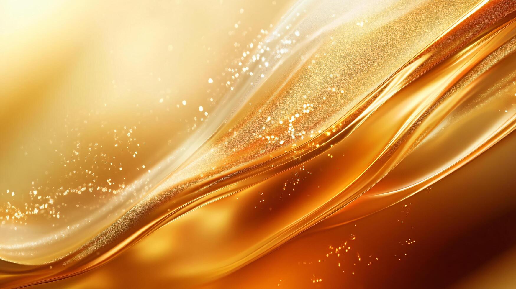 Gold wave with glittery particles. The wave is very long and it looks like it is made of gold photo