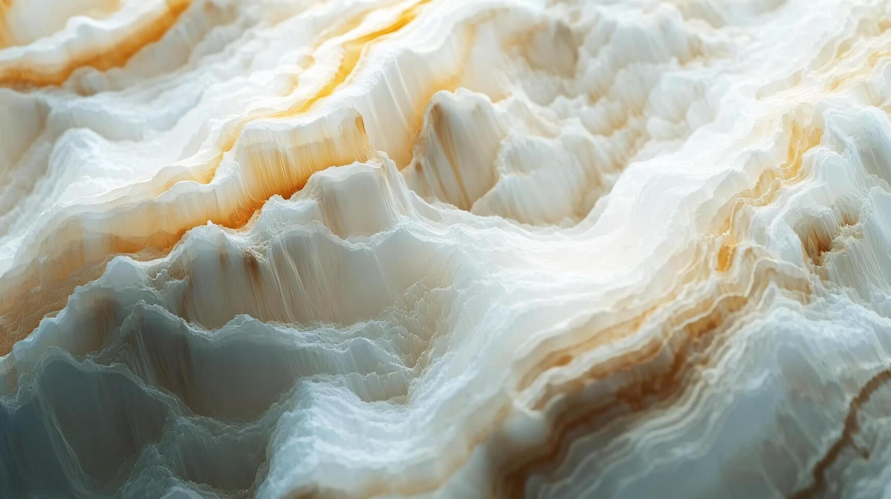 The image is a close up of a white and yellow stone with a grainy texture. The stone appears to be a type of marble, and it has a unique and interesting pattern. The combination of white photo
