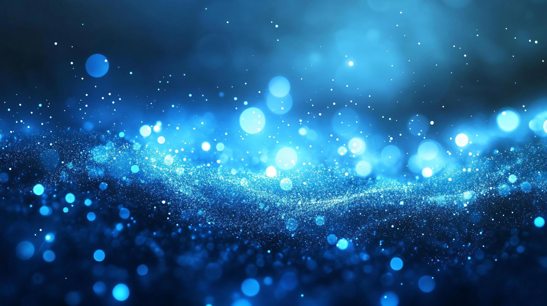 Blue background with many small blue dots. The dots are scattered all over the background, creating a sense of movement and energy. The blue color gives the image a calming and peaceful mood photo