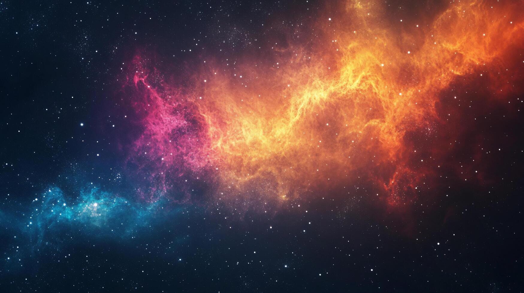 Colorful galaxy with a bright orange and blue swirl. The stars are scattered throughout the image, creating a sense of depth and movement. The colors of the galaxy evoke a feeling of wonder and awe photo