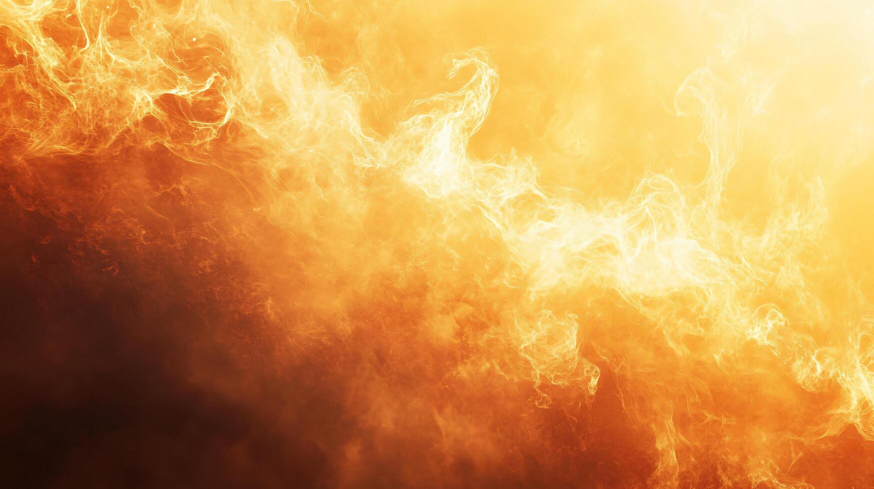 Bright orange flame with a dark background. The flame is surrounded by a lot of smoke and fire photo