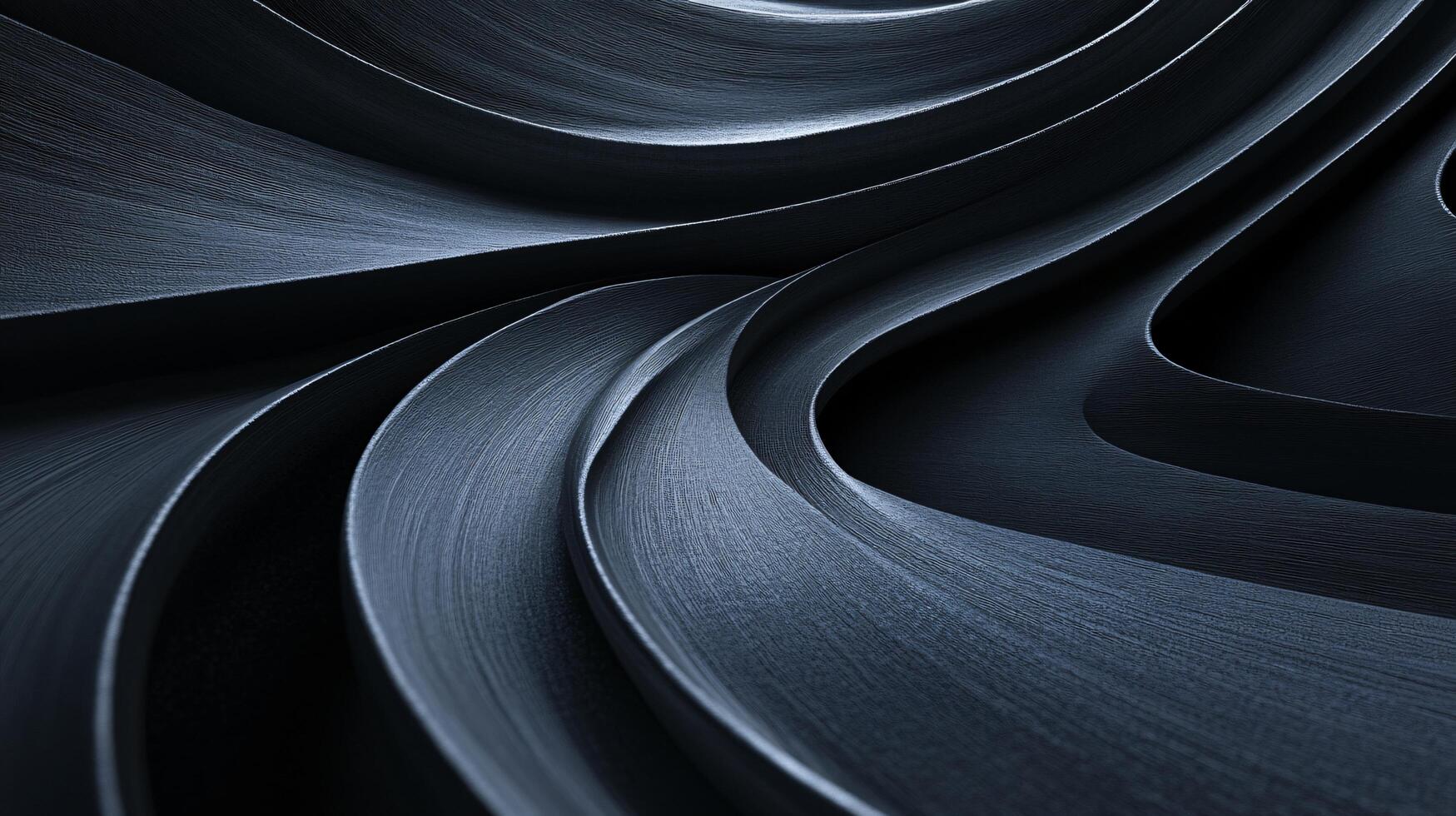 Black and white photo of a curved line with a lot of detail. The photo has a mood of mystery and intrigue